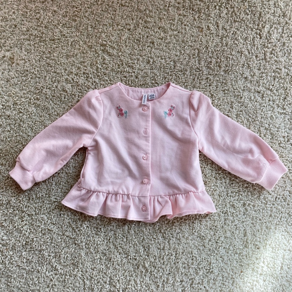 Janie and Jack pink cardigan. Size 6-12 months